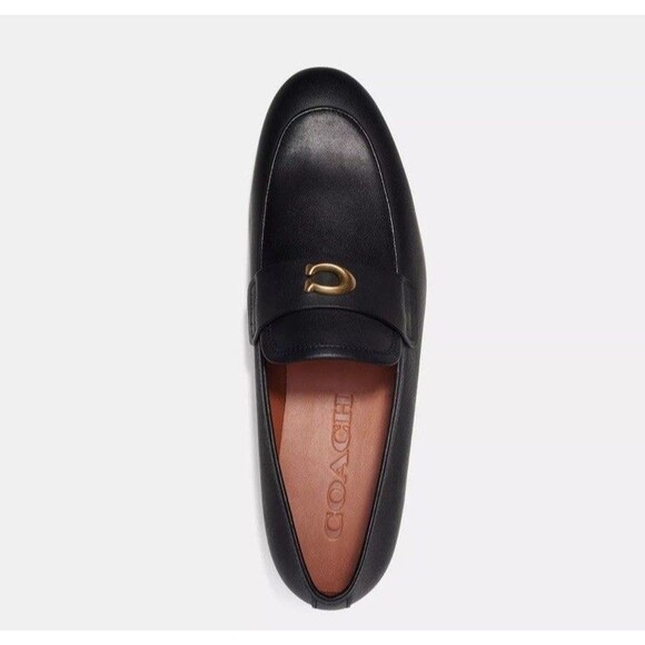 Coach Men’s Sculpted C Signature Leather Black Loafer Shoes Sz: 9 D main image 12
